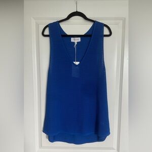 Dear John Heavy Knit Boutique Cobalt Blue Sweater Tank Size L NWT
